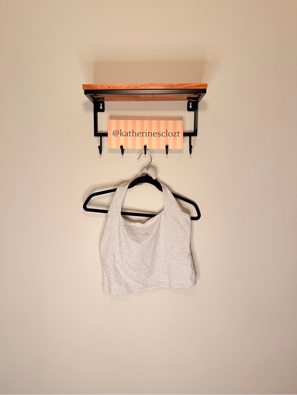 Garage Light Gray Cropped Halter Tank Top